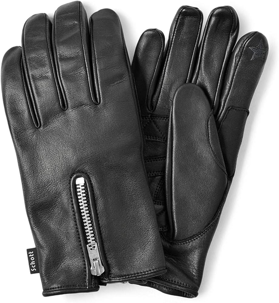 Amazon | Schott ショット 3109075 ZIP LEATHER GLOVE（ジップ レザー