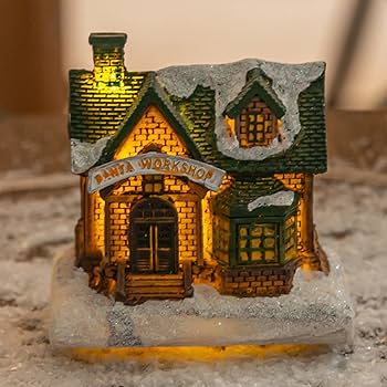 Amazon.co.jp: クリスマスハウスミニチュア、クリスマスハウス置物