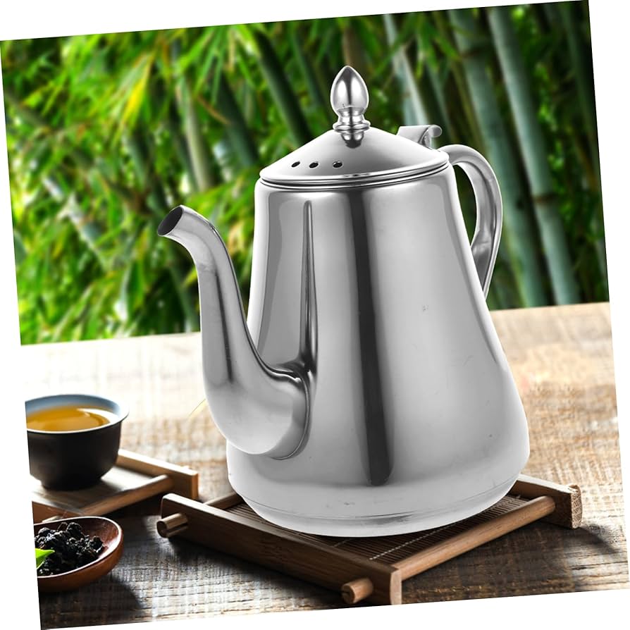 Amazon | NUOLUX 耐熱ステンレス製ティーポットとフィルター付き茶こし