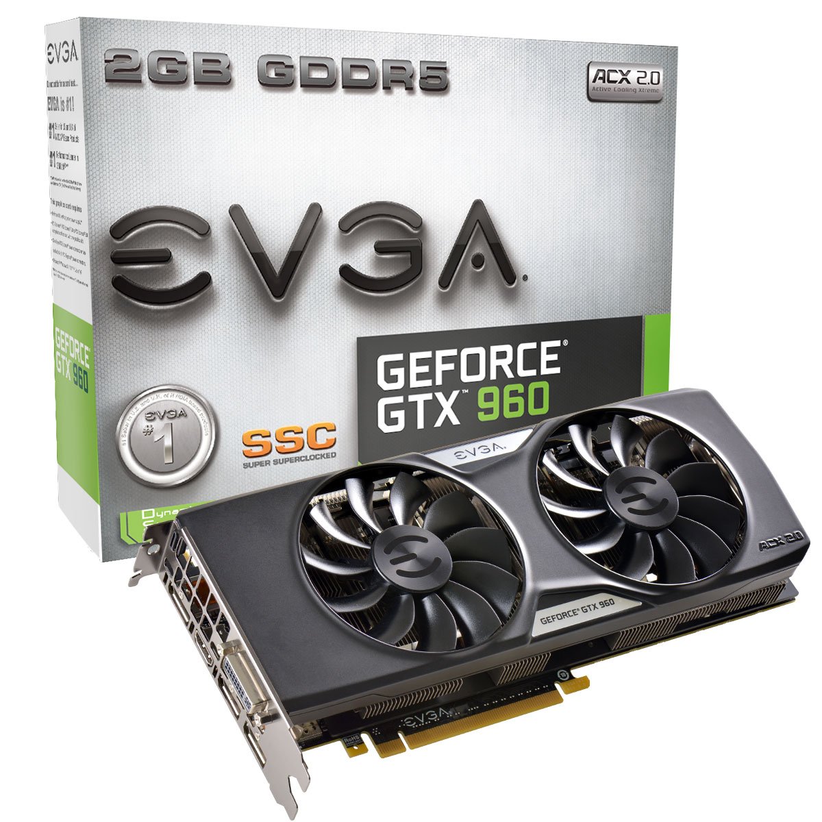 Amazon.com: EVGA GeForce GTX 960 2GB SSC GAMING ACX 2.0+, Whisper