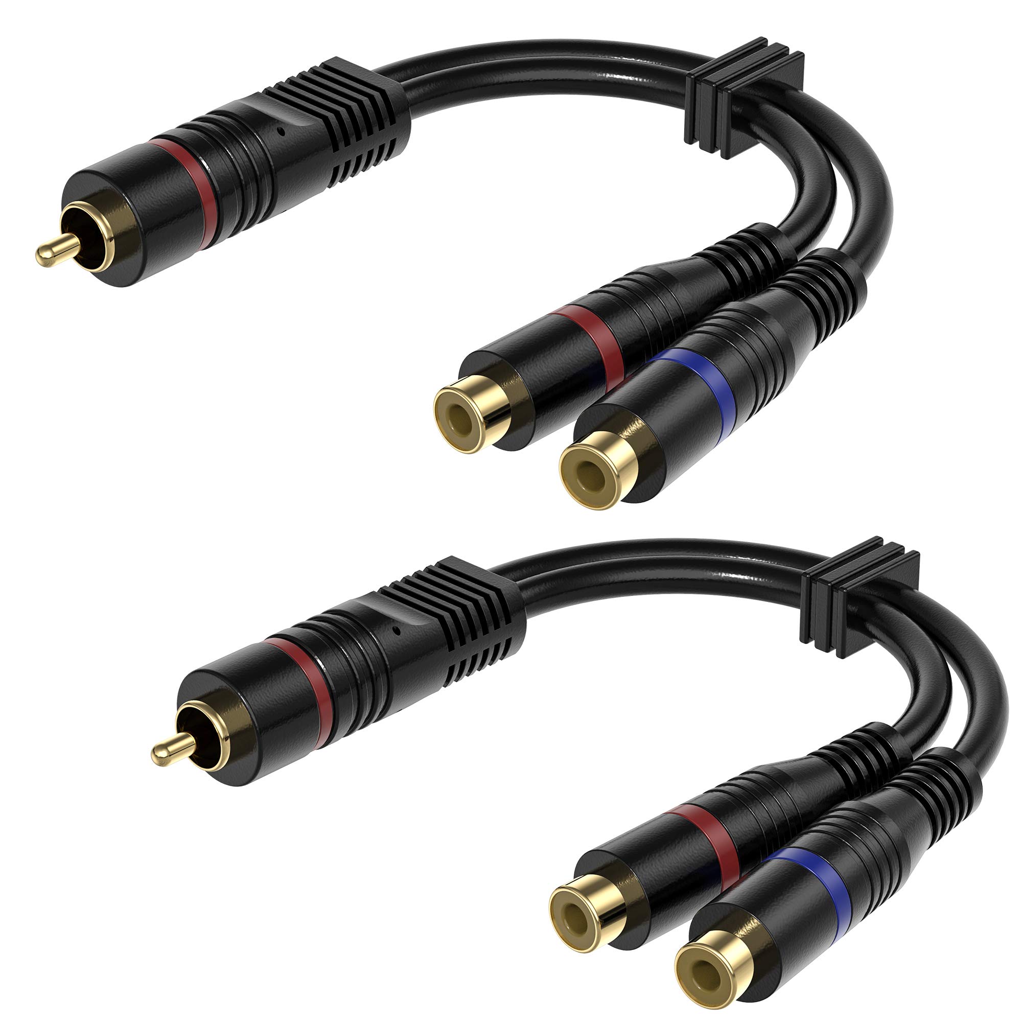 Amazon | RCA分配ケーブル 2本 20cm RCAオスto 2RCAメス ビデオ