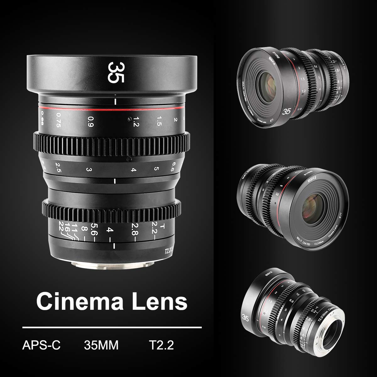 Amazon | Meike 35mm T2.2大口径マニュアルフォーカスプライム低歪み