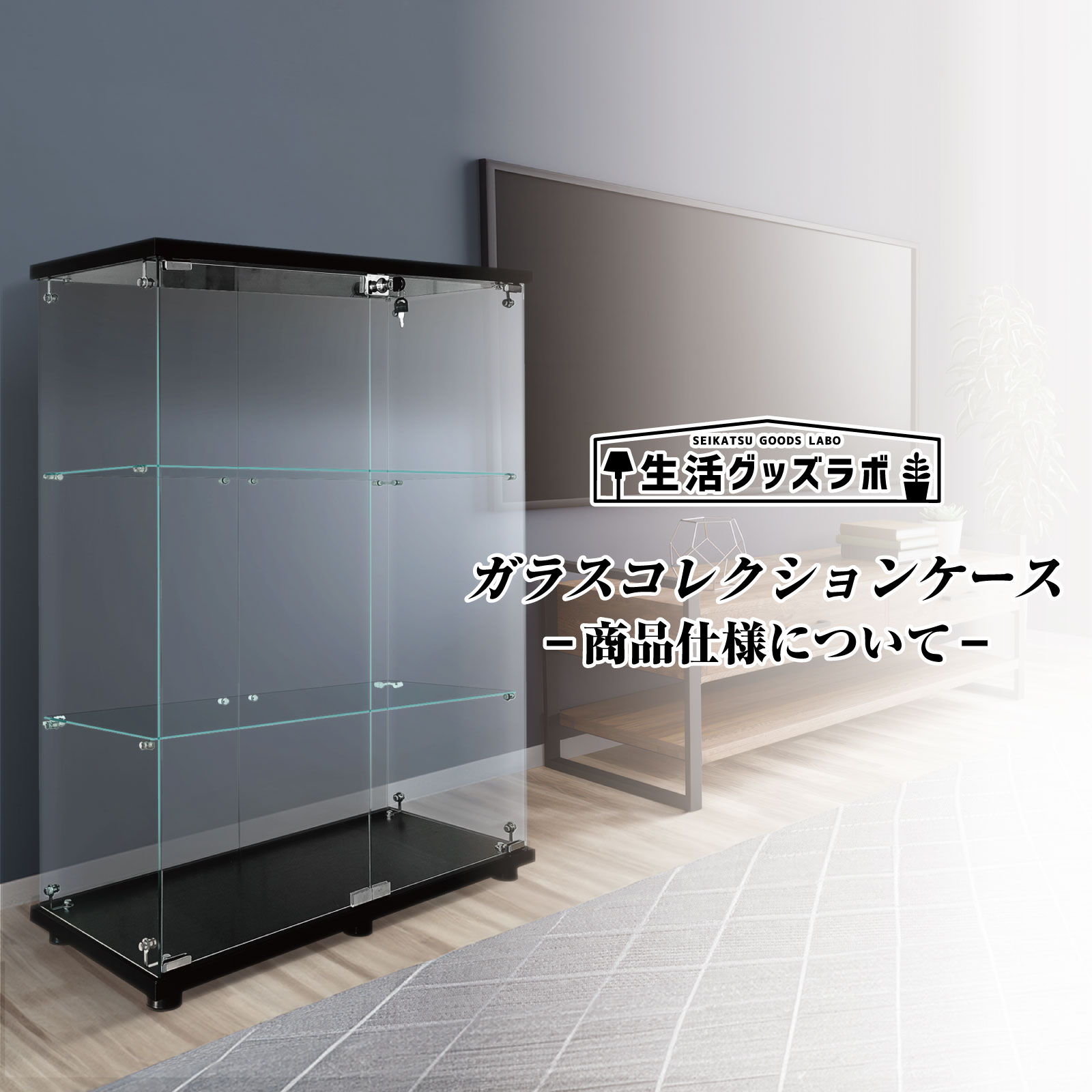 Amazon.co.jp: 生活グッズラボ ショーケース ガラスケース 4段両扉