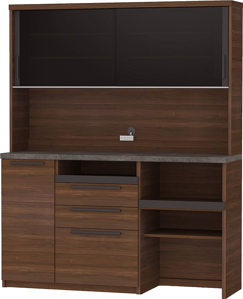 Amazon.co.jp: パモウナ(Pamouna) 食器棚 キッチンボード 幅160×奥行