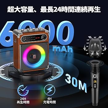 Amazon | JYX スピーカーセット 拡声器 ワイヤレスマイク2本