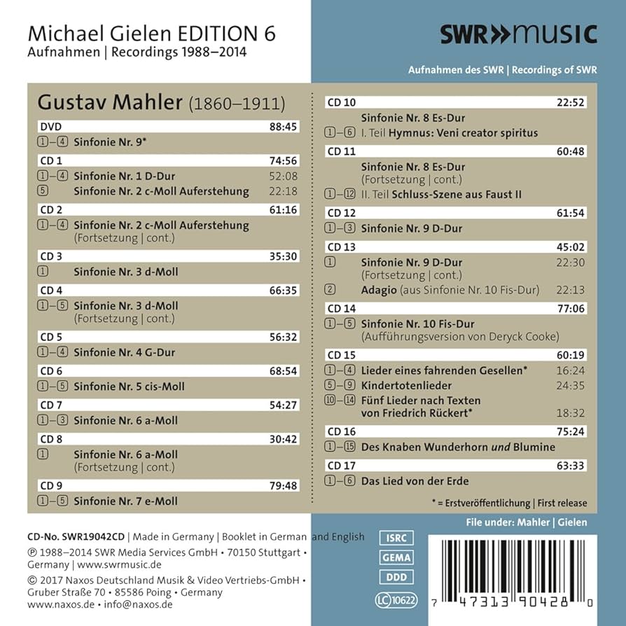 Michael Gielen Edition, Vol. 6: Amazon.co.uk: CDs & Vinyl