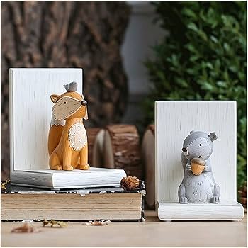 Amazon.co.jp: ブックエンド ブックスタンド 木製ブックエンド動物