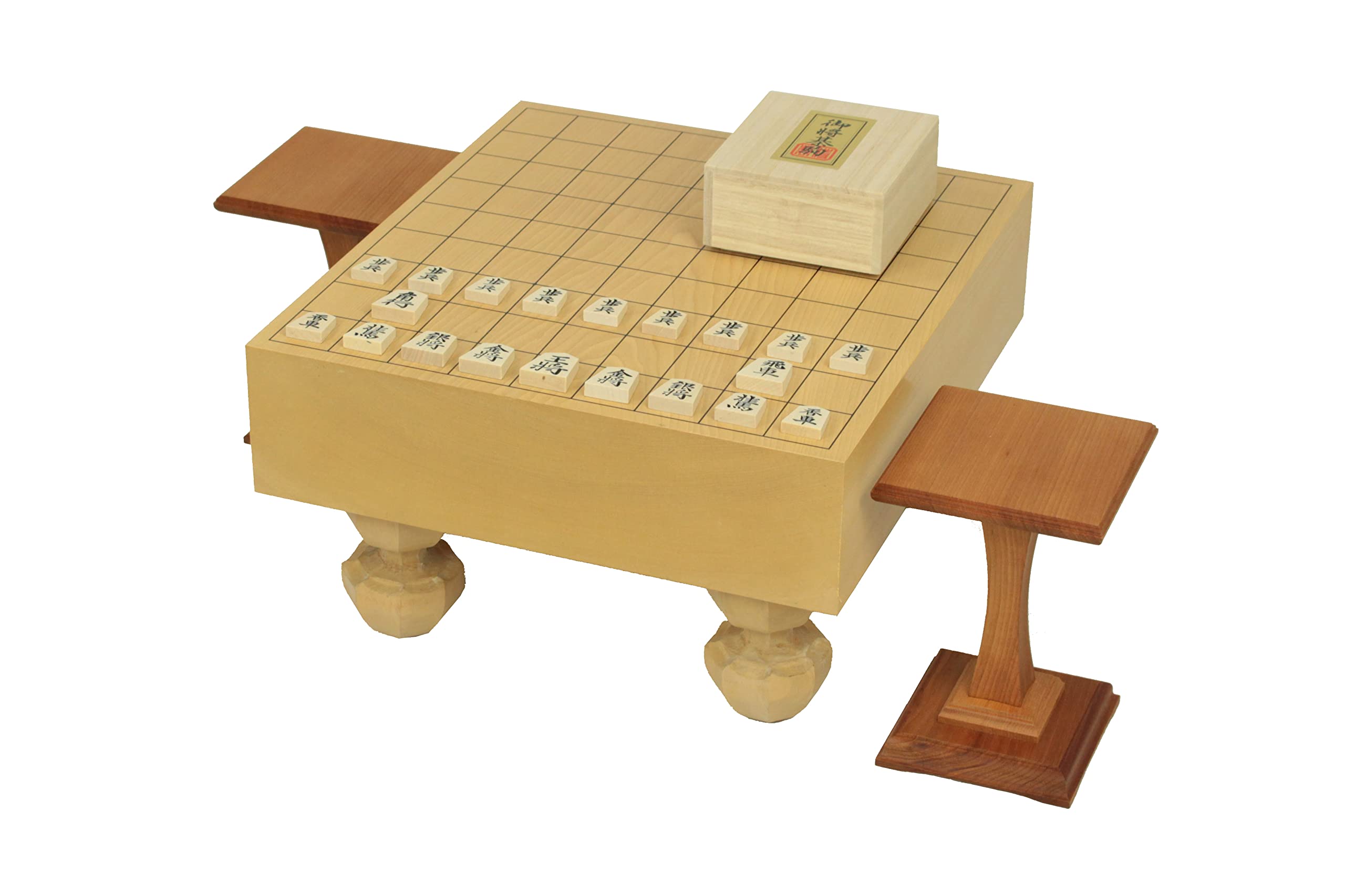 Amazon | 将棋盤 セット 本桂30号 (3寸) 将棋駒 シャムつげ上彫 駒台