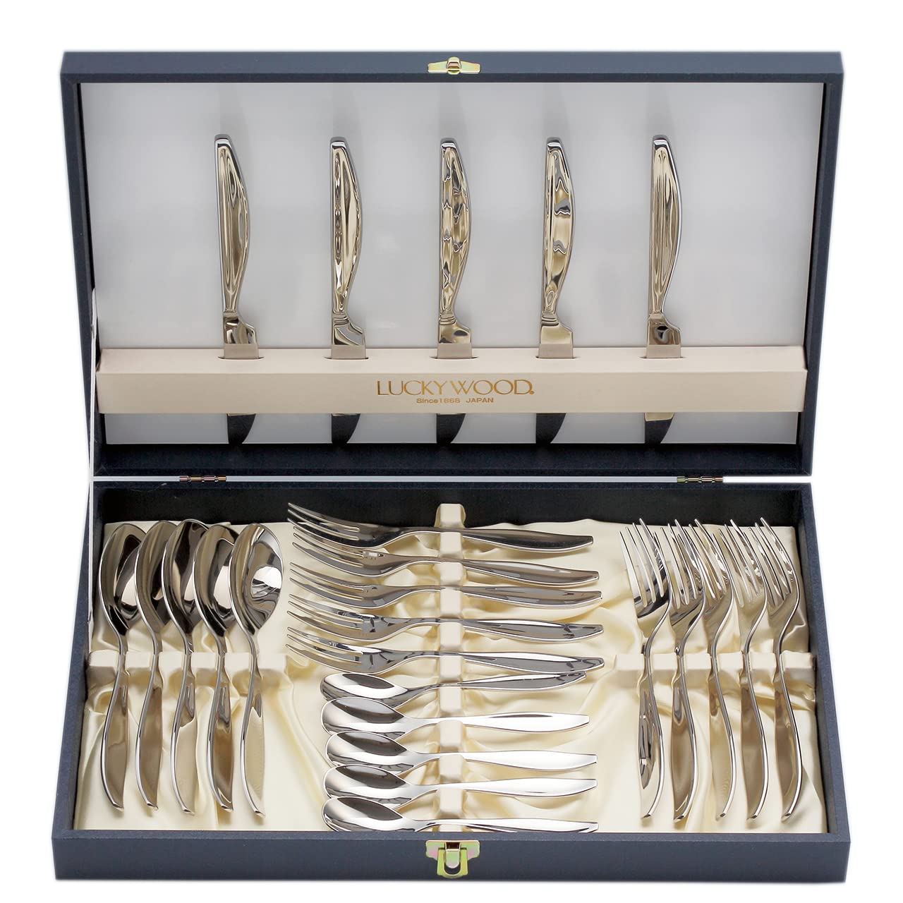 Amazon｜小林工業 ラッキーウッド カトラリーセット 日本製 レイリア