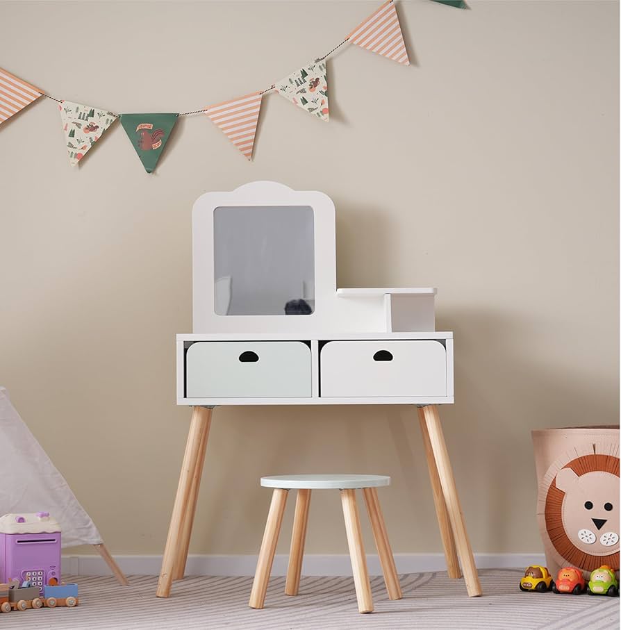 Amazon.co.jp: おままごとドレッサー ドレッサー 木製 化粧台 鏡台