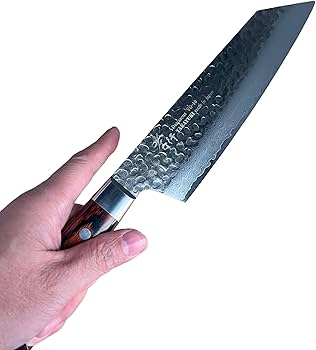 Amazon | 堺孝行 槌目ダマスカス VG10割込み 33層 剣型三徳 160mm | 堺