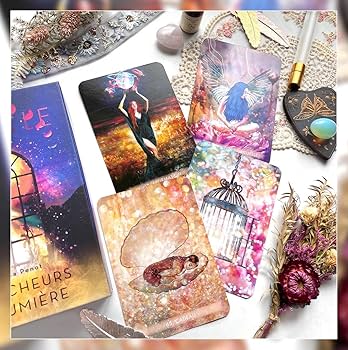 Amazon.co.jp: 極彩色の光と影が美しい金縁オラクルカード・タロット