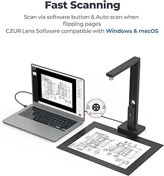 Amazon | CZUR ポータブル12MPドキュメントスキャナー、USB