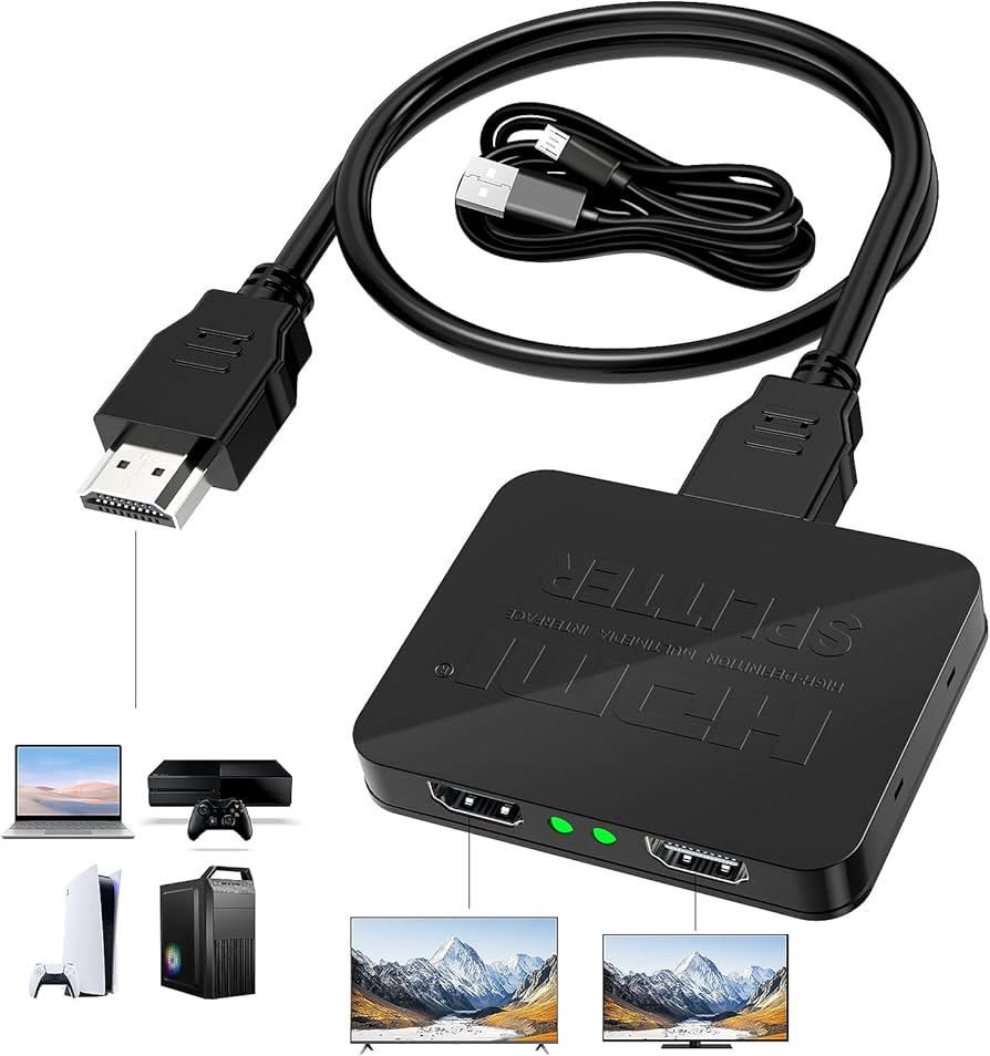 Amazon | HDMI 分配器 1入力2出力【業界の技術革新-安定版】4Kx2K@60Hz