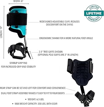 Amazon | ノッチスチールクライマー人間工学ポールギャフ20+カフ調整