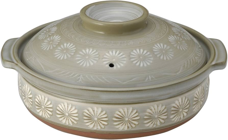 Amazon｜銀峯陶器 萬古焼 土鍋 (深鍋) 11号 5-6人用 花三島 21111