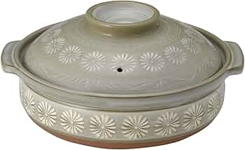 Amazon｜銀峯陶器 萬古焼 土鍋 (深鍋) 11号 5-6人用 花三島 21111