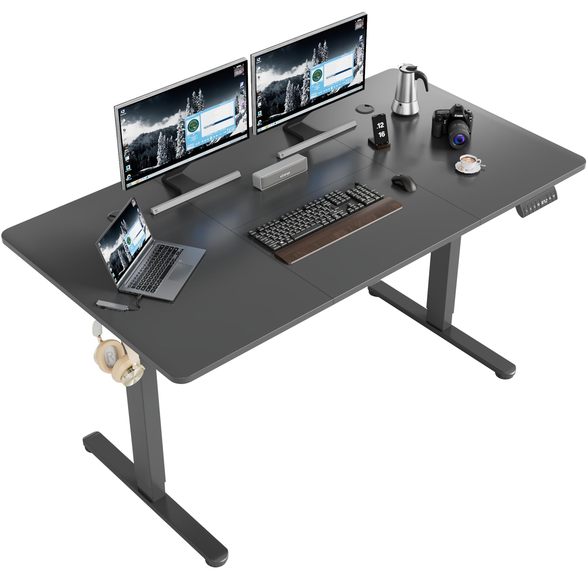 Amazon.co.jp: Alebert 電動式 昇降デスク 昇降式デスク 幅140*奥行