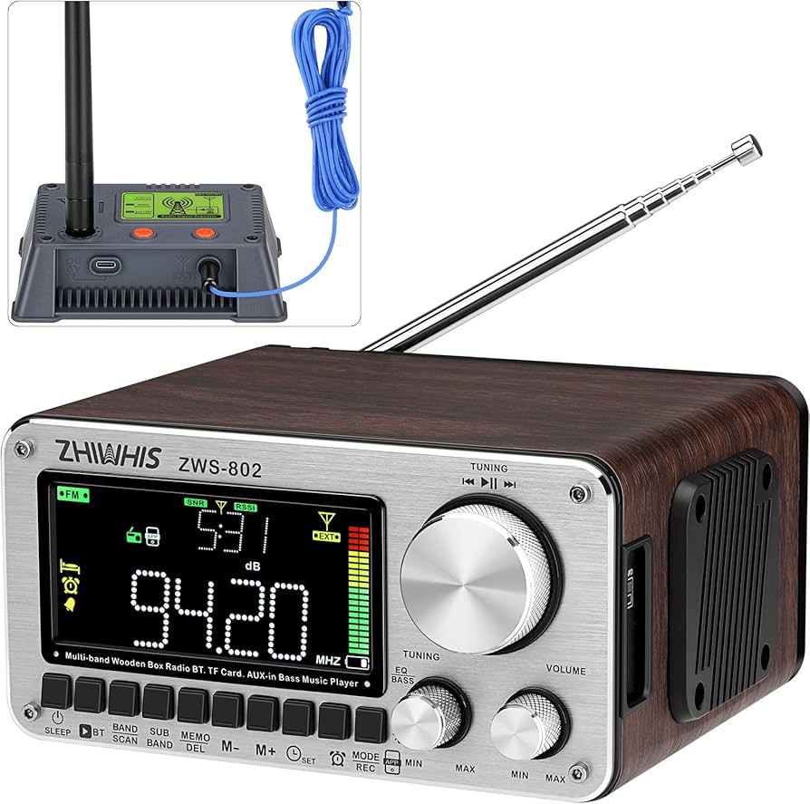 Amazon.co.jp: ZHIWHIS Bluetoothスピーカー ウッドケースラジオ