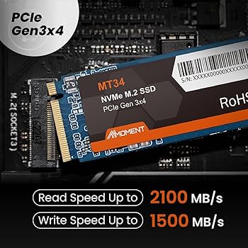 Amazon | MMOMENT MT34 512GB NVMe M.2 2280 内蔵SSD PCIe Gen3x4