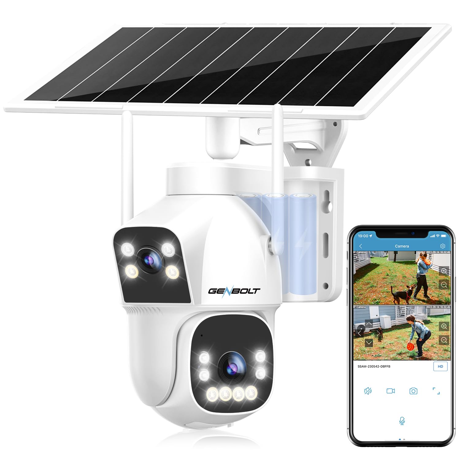 Amazon.co.jp: 【2K・二重レンズ】 防犯カメラ 屋外 ソーラー 電池式