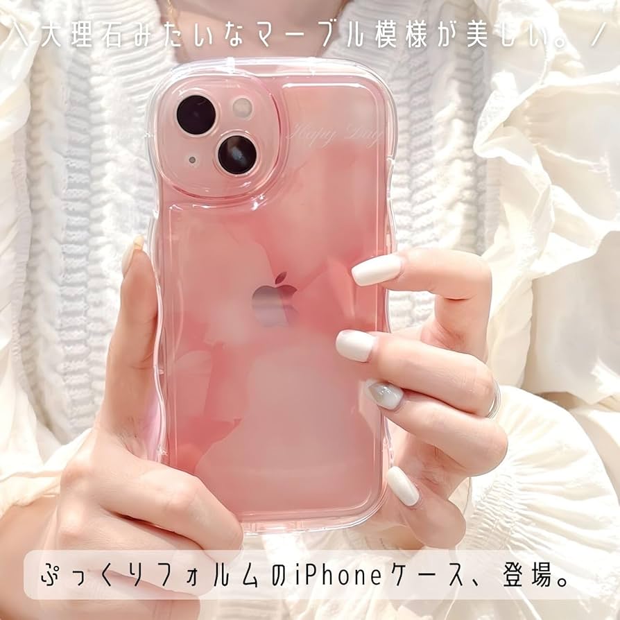Amazon.co.jp: saymi ピンク ウェーブ おしゃれ 韓国 iPhone14 ケース