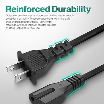 Amazon.com: 2 Prong Polarized 5Ft Power Cord C7 Connector AC Power