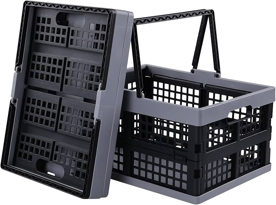 Amazon.com - Jandson 2 Packs Plastic Folding Storage Crate with