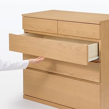Amazon｜MUJI 無印良品 木製チェスト4段 幅88×奥行44×高さ83cm