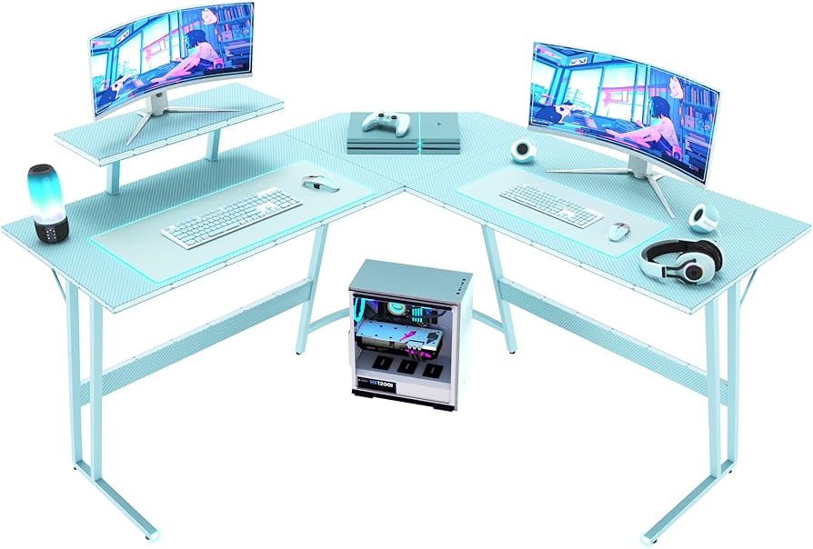 Amazon | Victone ゲーミングデスク L字型「メーカー2年保証」 幅130cm