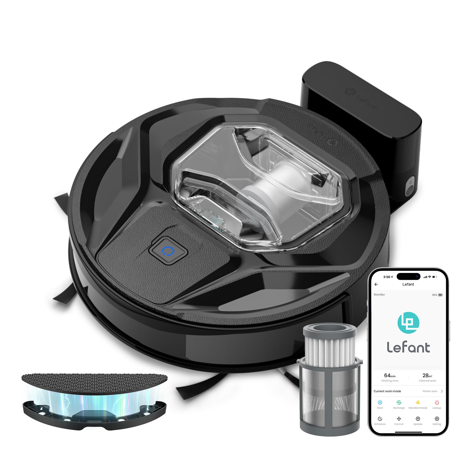 Amazon | Lefant M320 ロボット掃除機 [水拭き機能搭載 6000Pa強力吸引