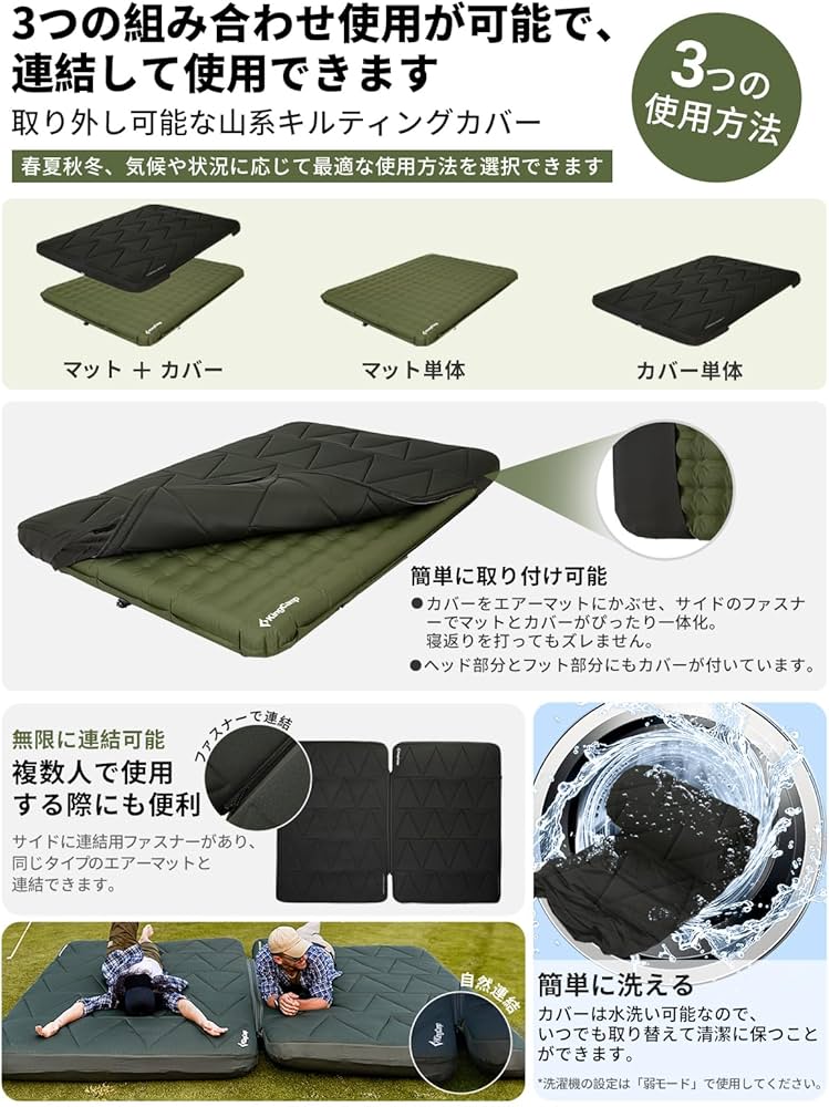 Amazon.co.jp: KingCamp インフレータブルマット キャンプマット 高厚