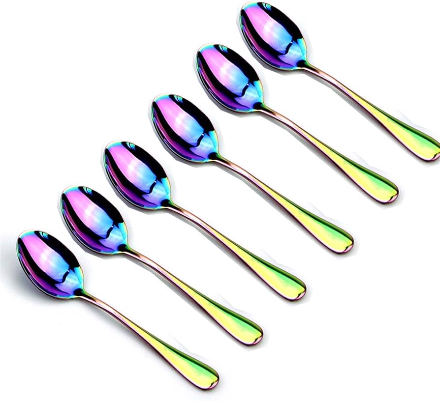 Amazon｜Eljjhah 4 6 8 10個入りステンレススチール虹色のティー