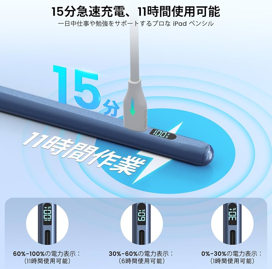 Amazon | 【LED電量表示・15分急速充電】ipadペンシル Mixoo