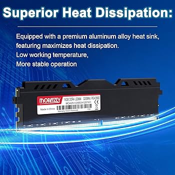 Moaffzey DDR4 RAM 16GB 3200MHz Desktop RAM PC4-25600 UDIMM Non-ECC