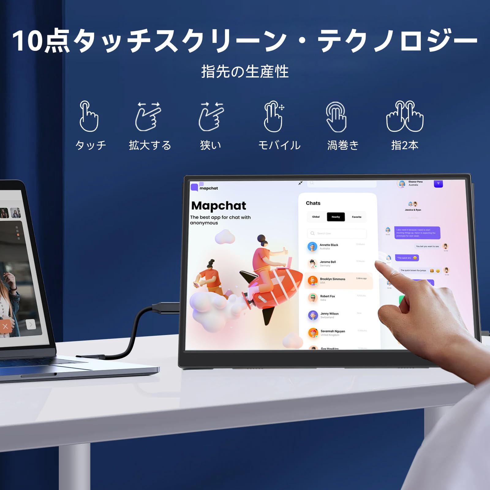 Amazon.co.jp: モバイルモニター タッチスクリーン 14インチ