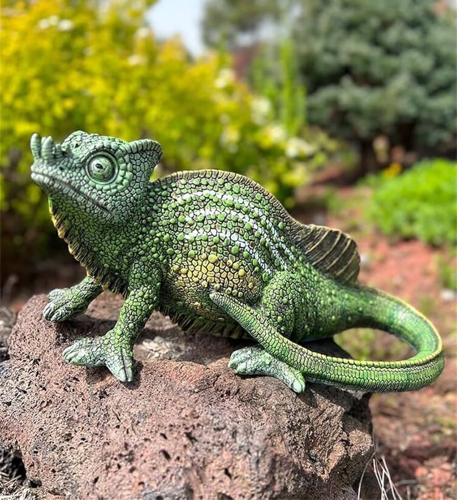 Amazon.co.jp: Fmtop-JP ガーデニング カメレオン 置物 ガーデン