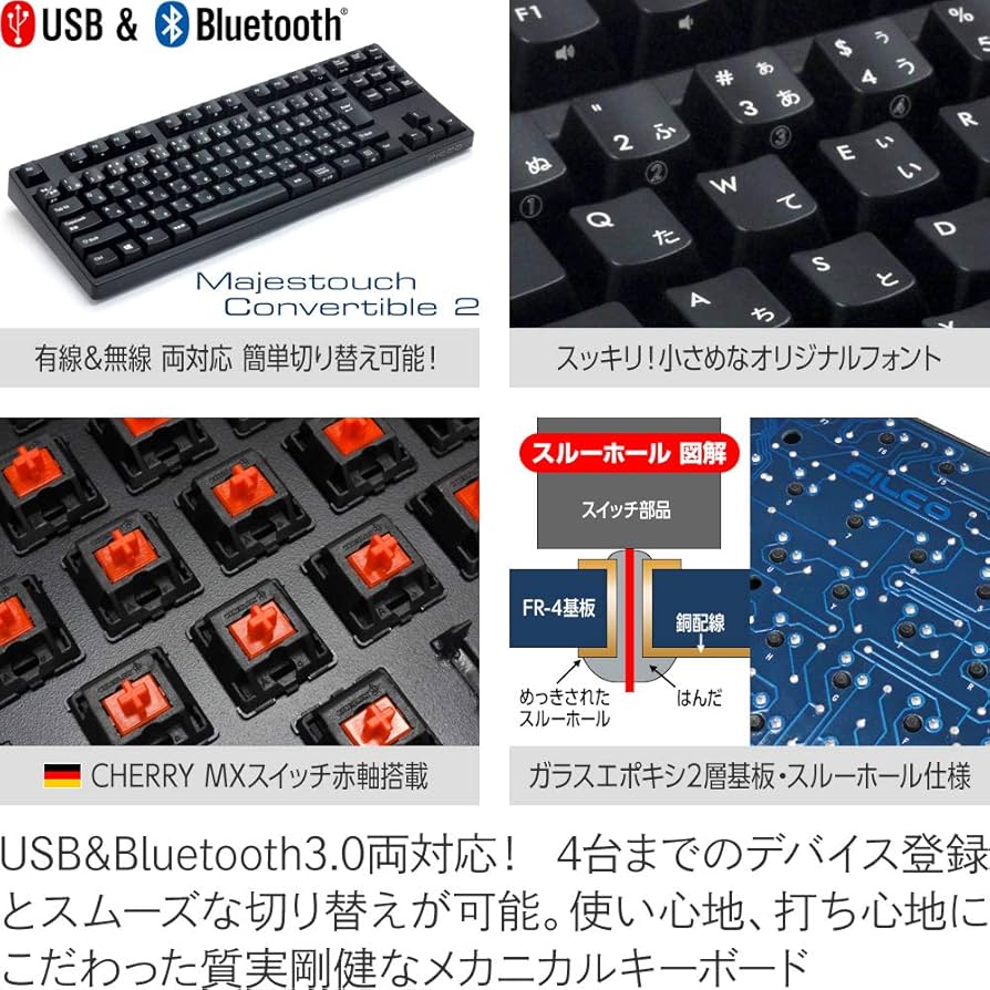 Amazon.co.jp: FILCO Majestouch Convertible2 Tenkeyless CherryMX赤