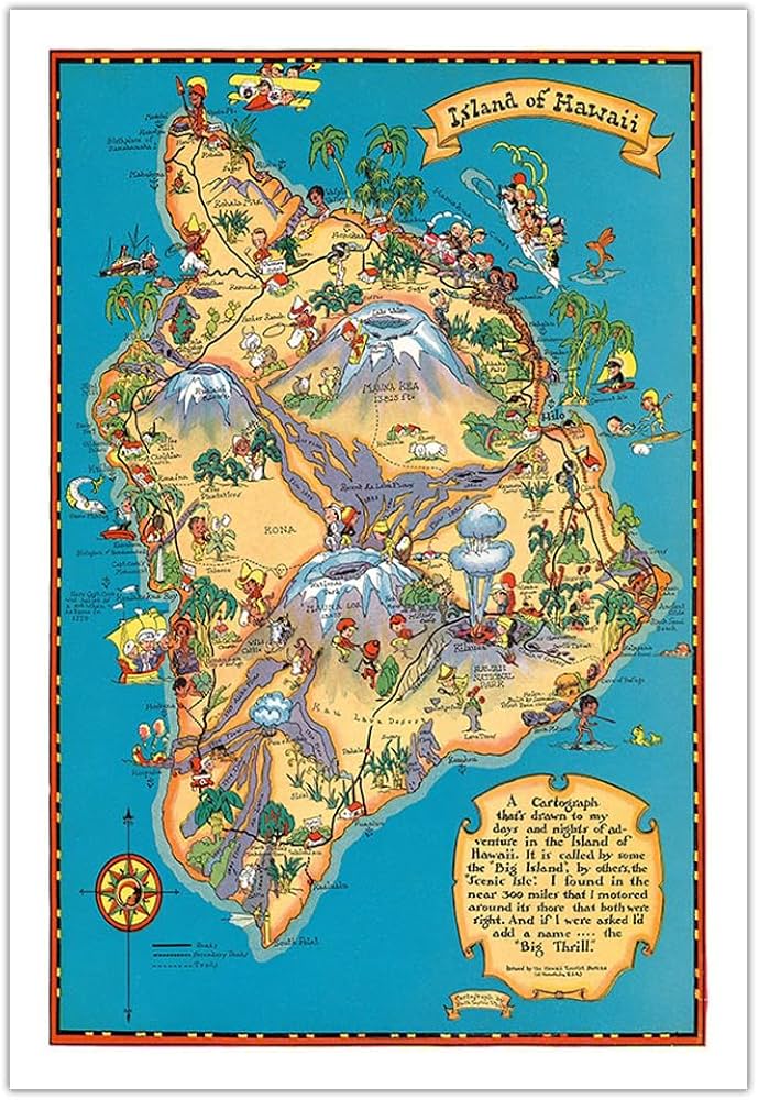 Amazon.co.jp: ハワイのハワイ島（ビッグアイランド）地図 - ハワイ