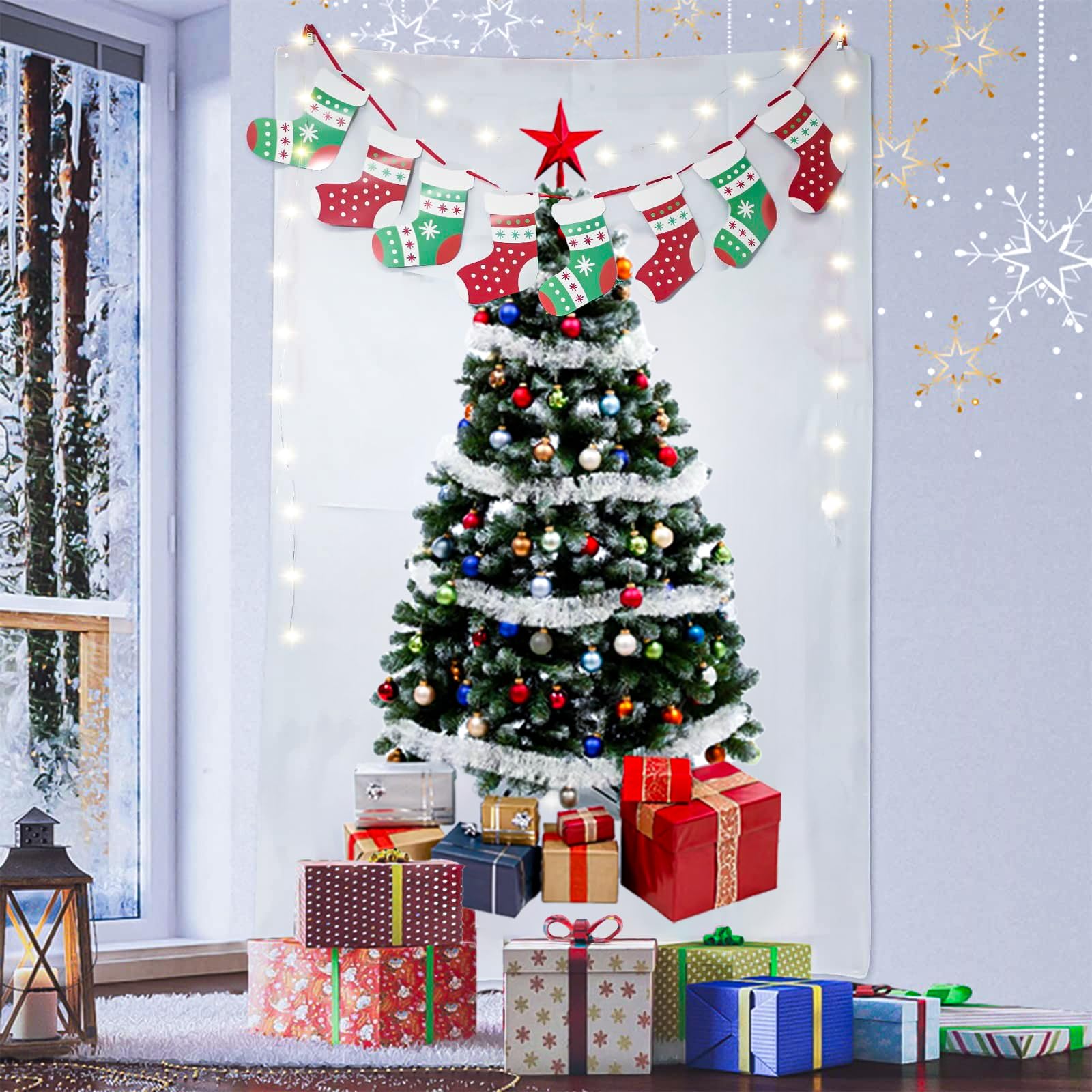 Amazon.co.jp: LEISURE CLUB クリスマスツリー タペストリー led