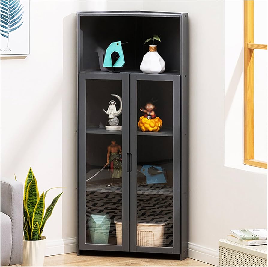 Amazon｜独立コーナー収納キャビネット、背の高いコーナー