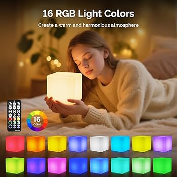 LOFTEK 4-inch LED Cube Lights: RGB 16 Colors Tesseract Cube