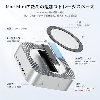 Amazon | 2025年新モデル Mac Mini M4 対応ハブ 高精細UI RayCue USB-C