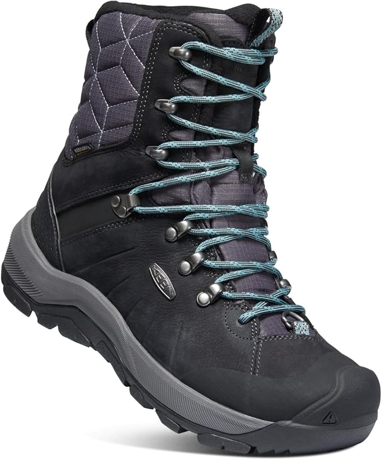 Amazon | KEEN レディース Revel スノーブーツ, Black/North Atlantic