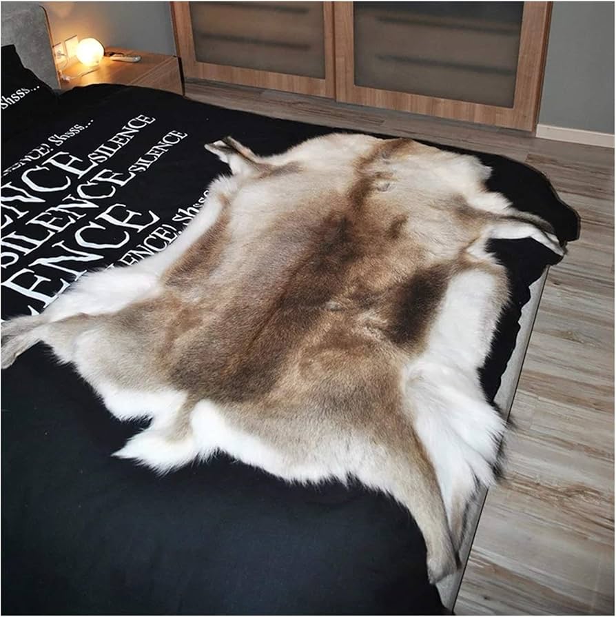 Amazon｜ラグマットトナカイの皮ラグナチュラルカラー、ナチュラル