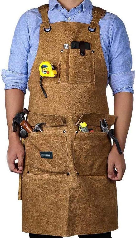 Amazon.com: Waxed Canvas Shop Apron for Men & Women.Woodworking