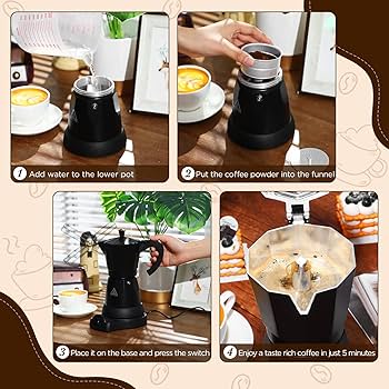 Amazon.com: Lemosae Coffee Pot 6 Cup Electric Espresso Coffee