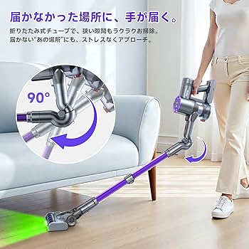 Amazon | 掃除機 コードレス【85KPa超強吸引&60分連続稼働&自立式&次