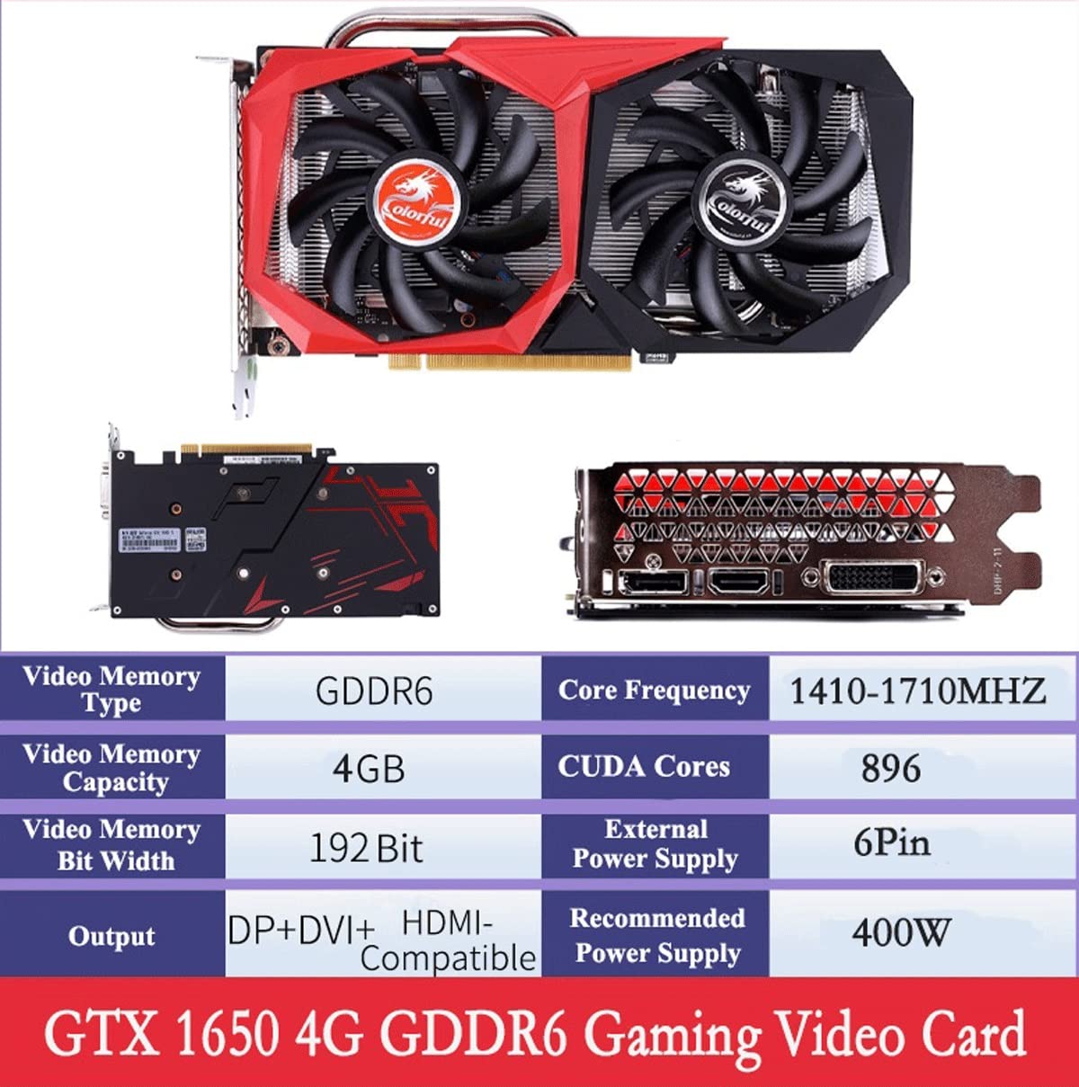 Amazon | グラフィックス カード 2 ファン GeForce GTX 1650 4 G GDDR6