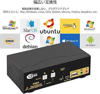 Amazon.co.jp: HDMI KVM切替器2入力2出力 CKLau、複数の表示方式